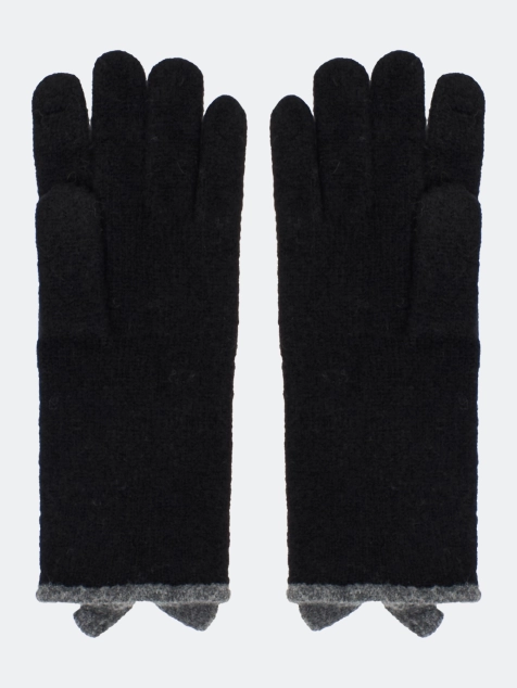 Вязаные перчатки с контрастной отделкой