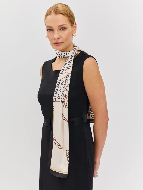 Тонкий палантин с абстрактным принтом