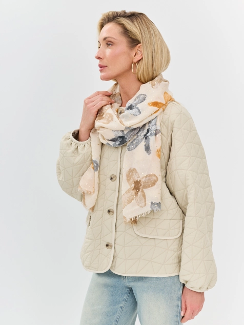 Тонкий палантин с цветочным принтом