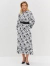 Платье с монохромным цветочным принтом