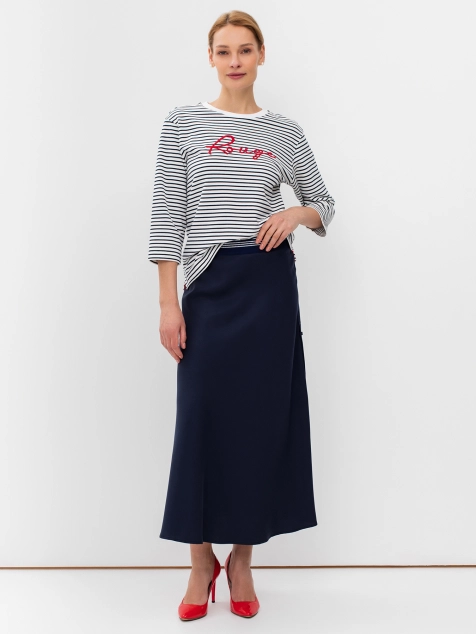 Юбка из 100% тенселя с акцентным поясом