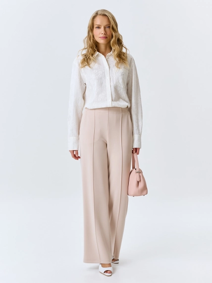 Рубашка с вышивкой в тонкую полоску