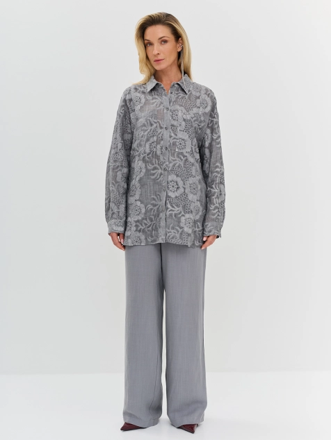 Блузка с варкой из 100% рами