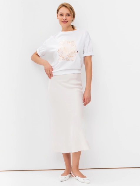 Юбка миди из вискозы и тенселя