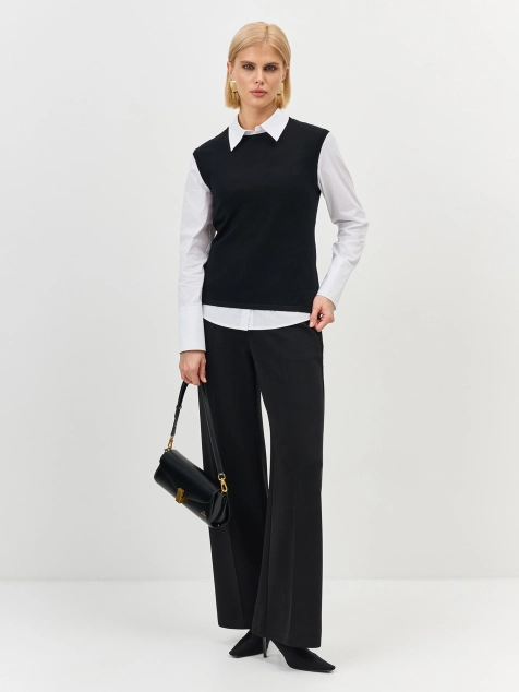 Вязаный топ с шелком