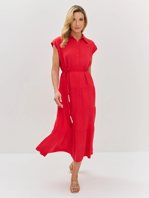 Яркое платье-рубашка из 100% тенселя