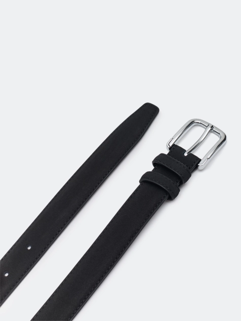 Ремень из натуральной кожи с квадратной пряжкой