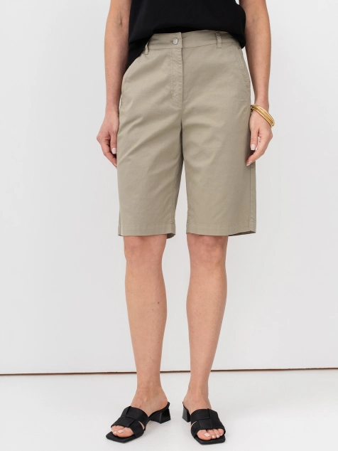 Бермуды из эластичного хлопка зауженные к колену