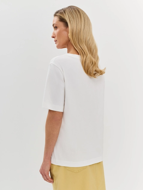 Футболка из эластичного хлопка с фольгированным принтом