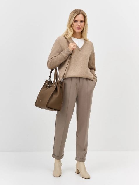 Джемпер с V-образным вырезом из 100% кашемира