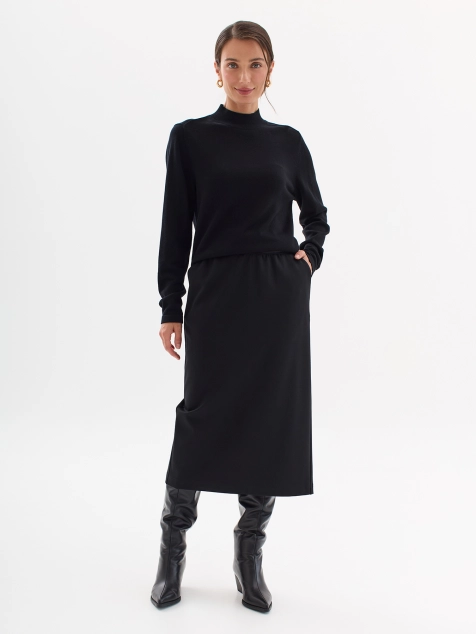 Юбка-карандаш из джерси с узором по поясу