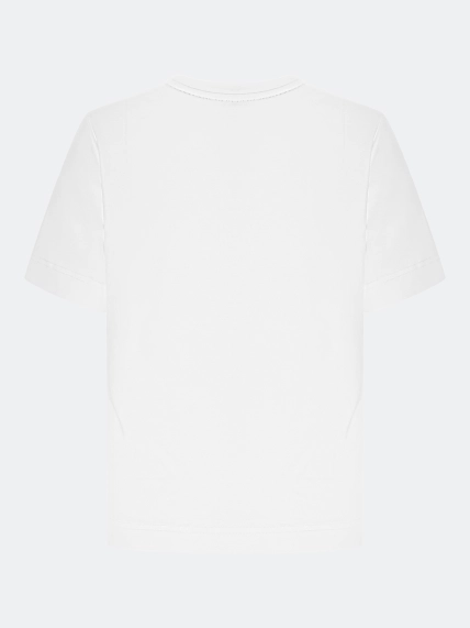 Футболка с контрастными мерцающими стразами