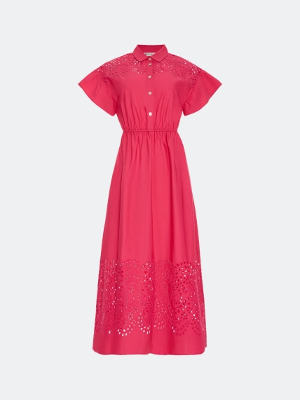 Яркое платье с вышивкой ришелье