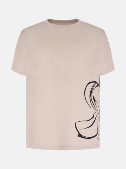 Джемпер из модала с графичным принтом