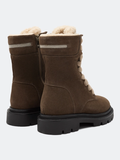 Высокие ботинки из натуральной замши