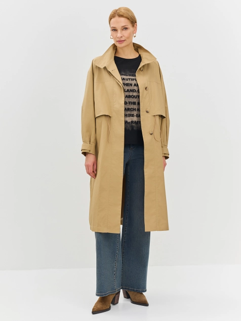 Oversize плащ из хлопковой ткани