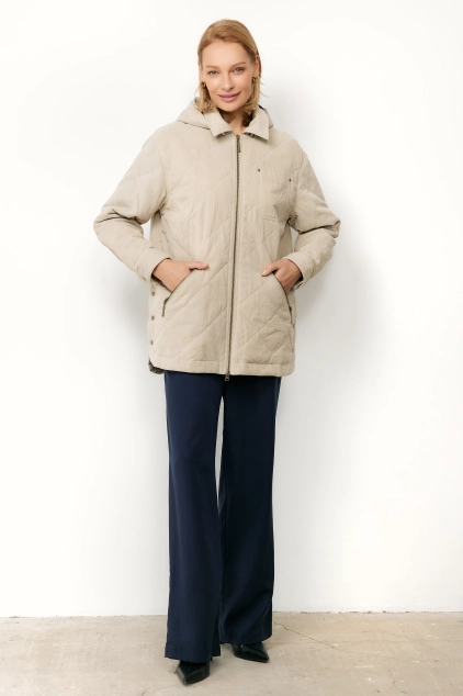 Утепленнная куртка-рубашка из микровельвета