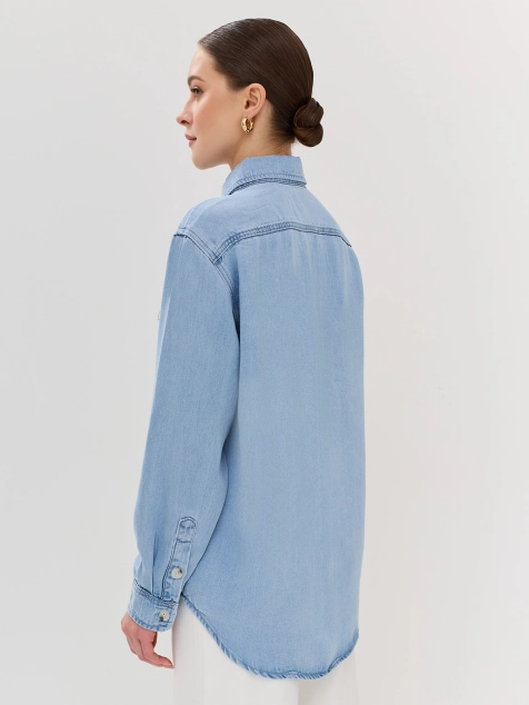 Легкая джинсовая рубашка из 100% тенселя