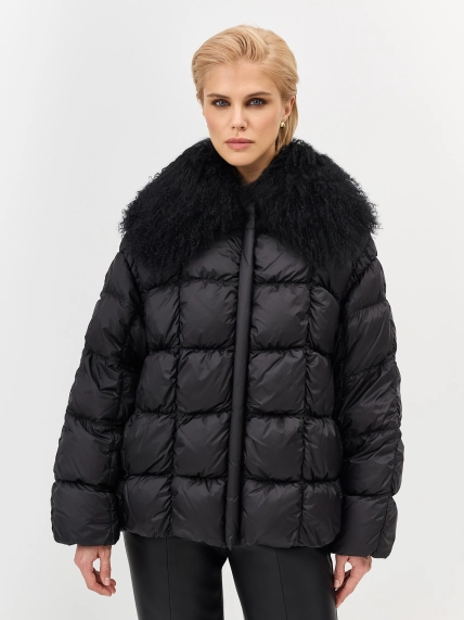 Пуховая куртка с меховым воротником
