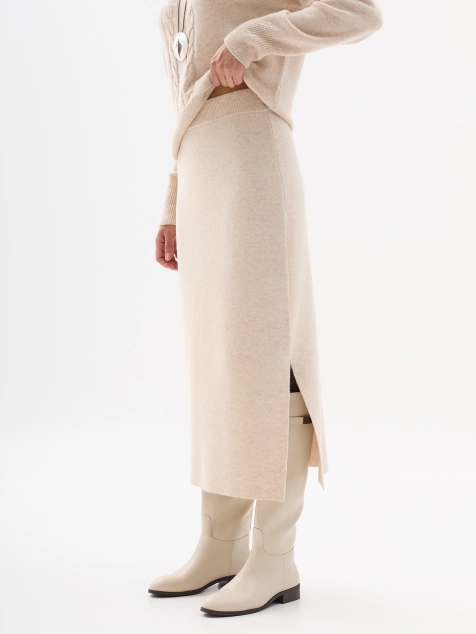 Вязаная юбка с шерстью и кашемиром