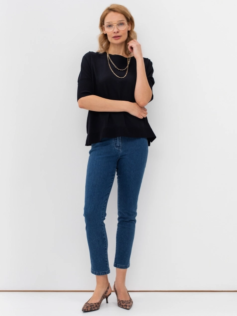 Джемпер из вязаного трикотажа с декором из страз на спине