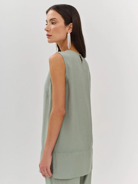 Удлиненный топ из вискозного шелка