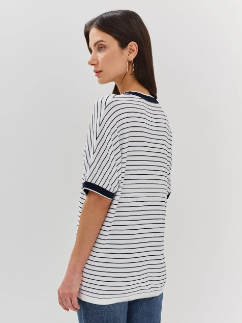 Джемпер из вискозы в контрастную полоску