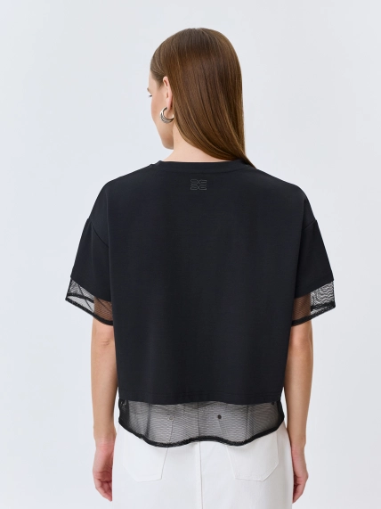 Джемпер с вставками из сетки