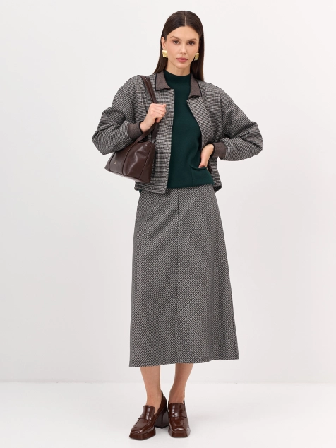 Юбка-миди в мелкую клетку