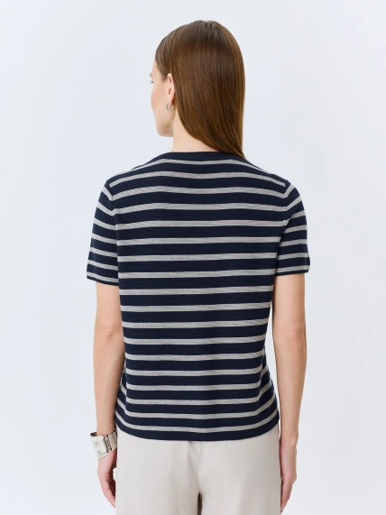 Джемпер в полоску с имитацией шарфа