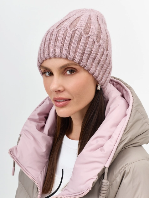 Шапка с мерцающим люрексом и ангорой