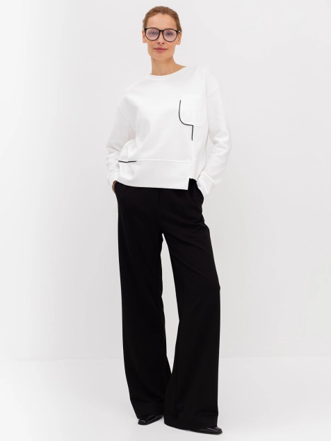 Брюки из кроеного трикотажа на резинке