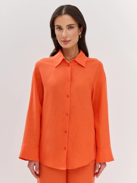 Яркая рубашка из 100% льна