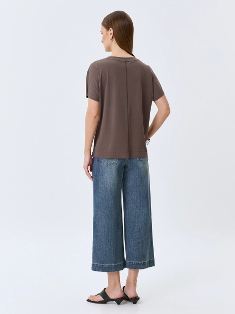 Укороченные джинсы кюлоты