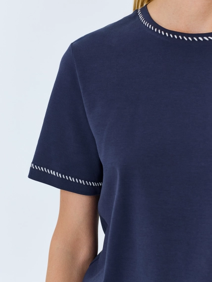 Футболка из 100% хлопка с ручным стежком