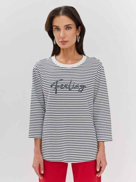 Трикотажный Oversize в полоску