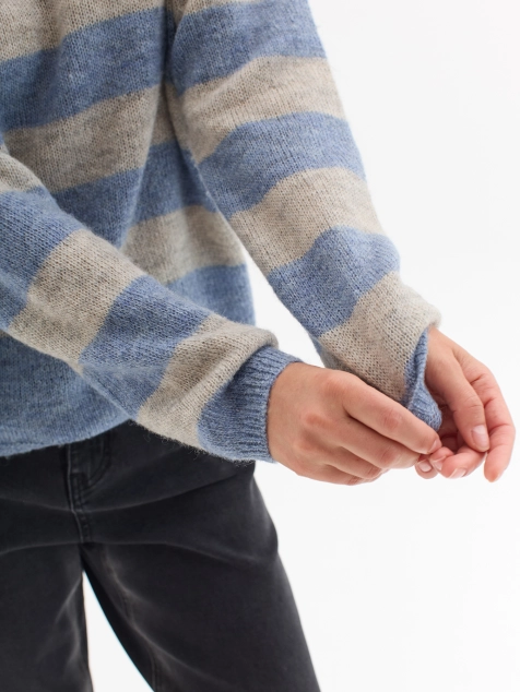 Свитер в яркую полоску с шерстью и мохером