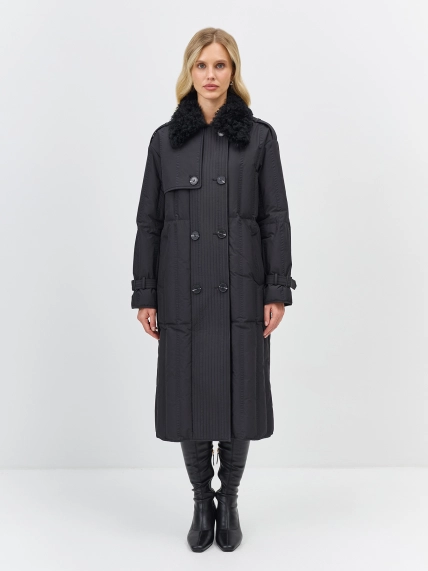 Пуховое пальто с мехом 