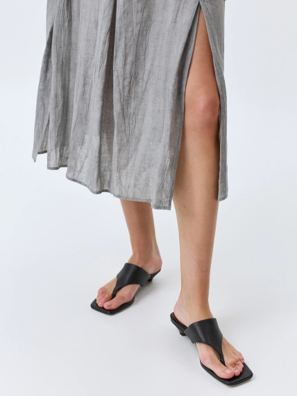 Свободное платье из тенселя и льна