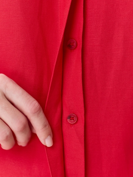 Удлиненная льняная блузка