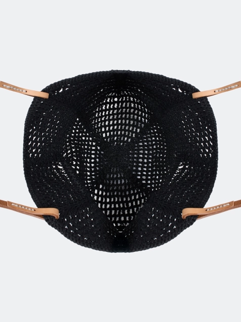 Ажурная вязаная сумка с косметичкой