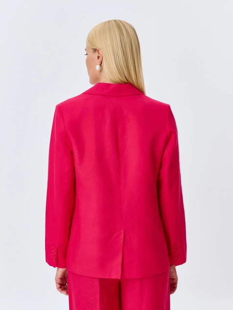 Льняной однобортный жакет