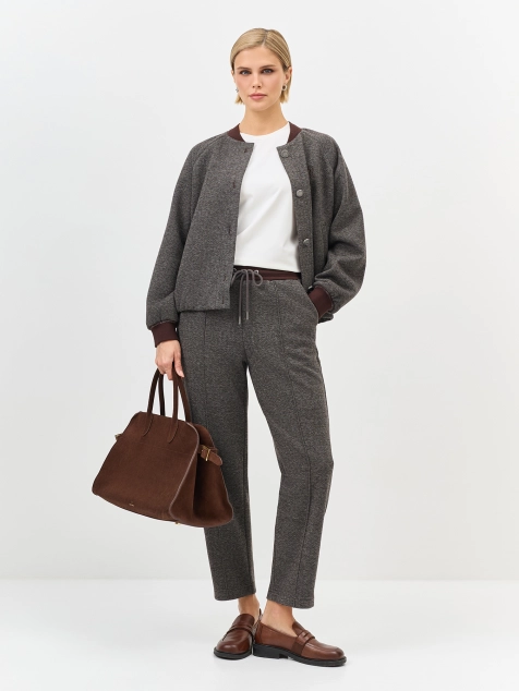 Теплые брюки с застроченными стрелками