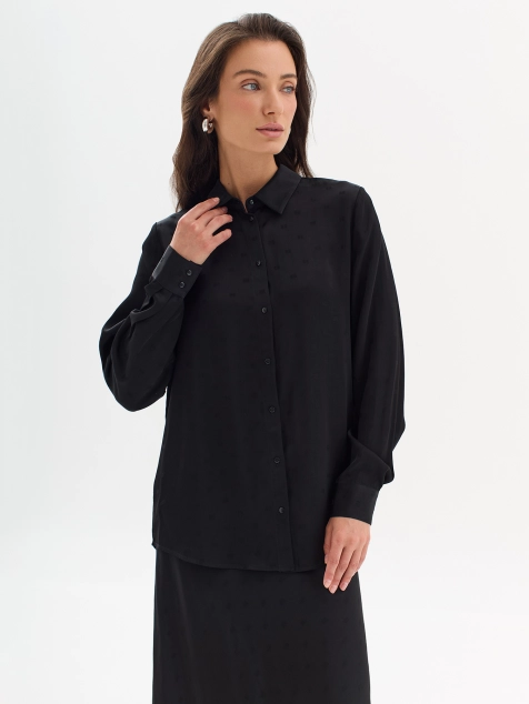 Элегантная блузка из 100% вискозы с жаккардовым узором