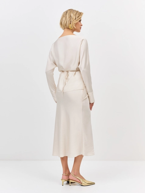 Шелковистая юбка-макси из 100% вискозы