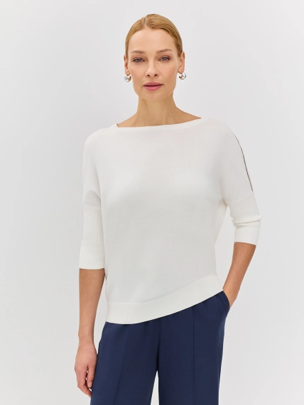 Джемпер с декором из монили