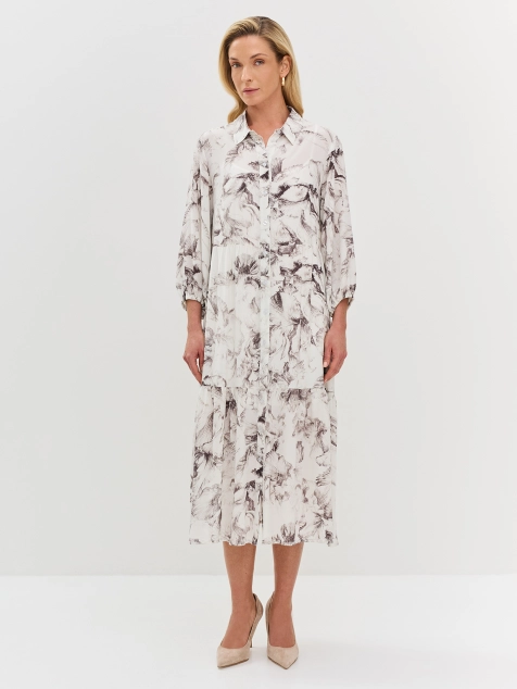 Платье-рубашка с цветочным принтом