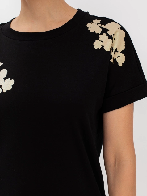 Футболка с цветочным принтом из 100% хлопка