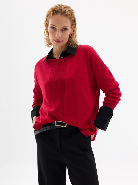 Вязаный свитшот с акцентным узором