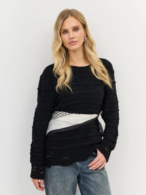 Свитер из хлопка с дестроями